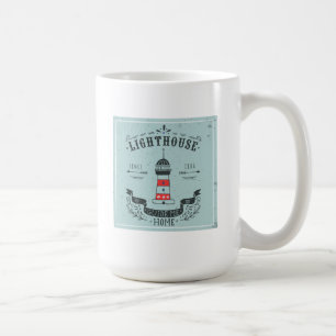 Leuchtturm führen mich Zuhause-Plakat Kaffeetasse