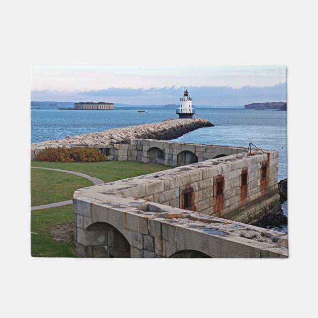 Leuchtturm für Frühjahrs-Point-Lecke, Maine Door M Fußmatte (Vorderseite)