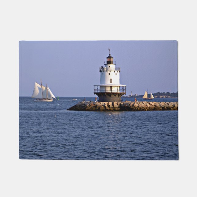 Leuchtturm für Frühjahrs-Point-Lecke, Maine Door M Fußmatte (Vorderseite)