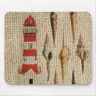 Leuchtturm für Shabby Chic-Uferseashell Mousepad