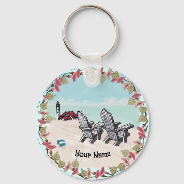 Leuchtturm für Strandstühle Schlüsselanhänger (Vorderseite)