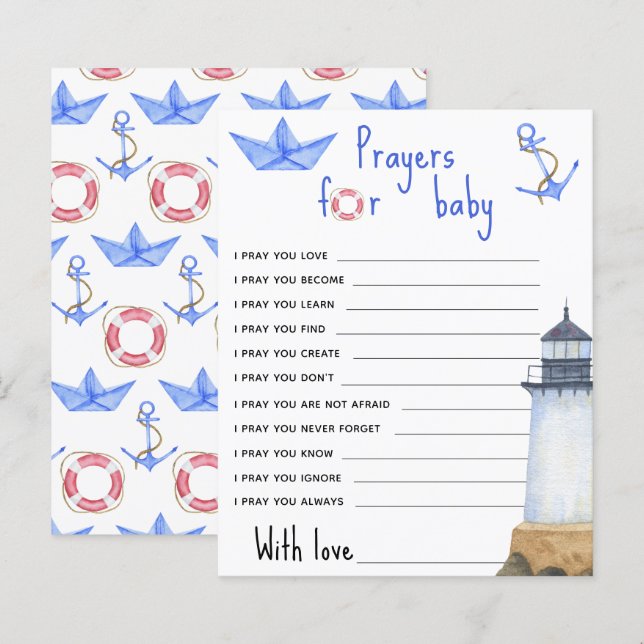 Leuchtturm für Wasserfarben - Gebete für das Baby (Vorne/Hinten)