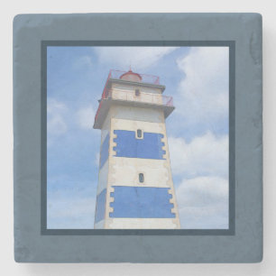 Leuchtturm für Wasserfarben Steinuntersetzer