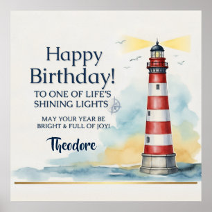Leuchtturm Geburtstag Leuchtendes Licht Poster