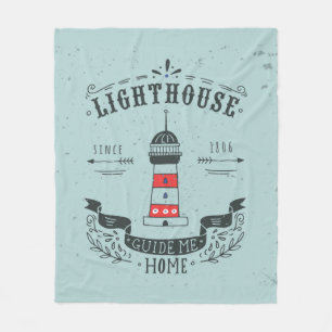 Leuchtturm Guide Me Home Poster Fleecedecke