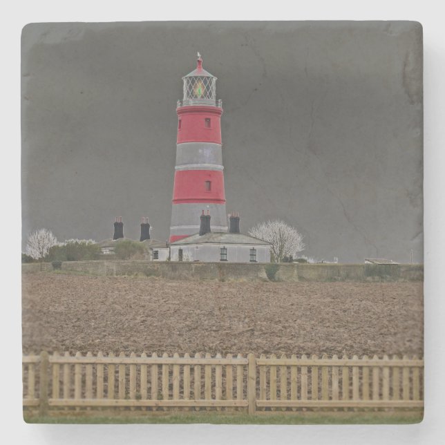 Leuchtturm Happisburgh an der Nordküste der Norfol Steinuntersetzer (Vorderseite)