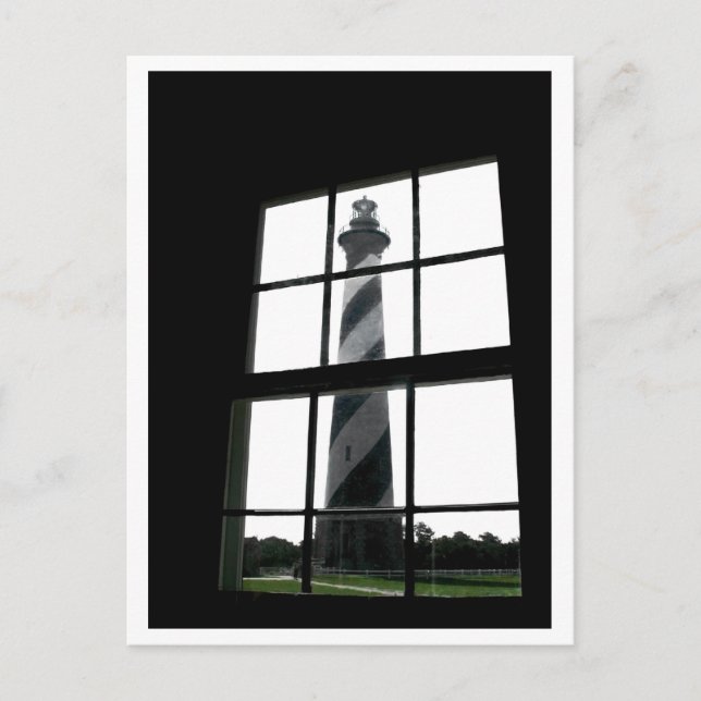 Leuchtturm im Fenster Postkarte (Vorderseite)
