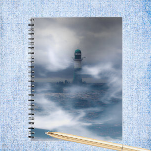 Leuchtturm im Sturm - Ostsee Notizblock