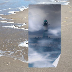 Leuchtturm im Sturm - Ostsee Strandtuch