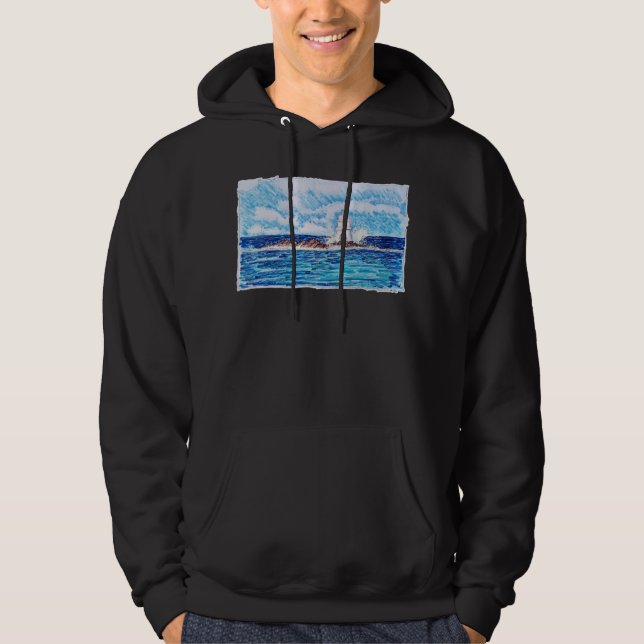 Leuchtturm in Blau Hoodie (Vorderseite)