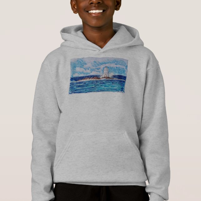 Leuchtturm in Blau Hoodie (Vorderseite)