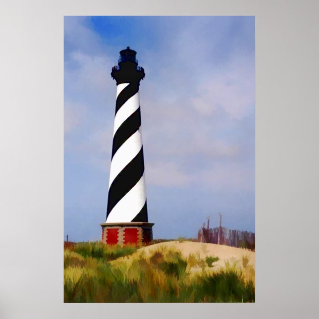 Leuchtturm in Cape Hatteras North Carolina Poster (Vorne)