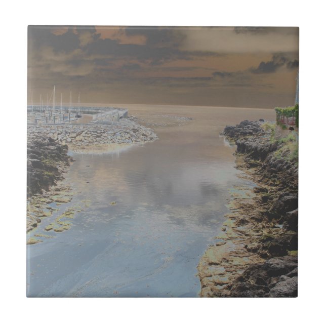 Leuchtturm in Cascais Portugal Fliese (Vorderseite)