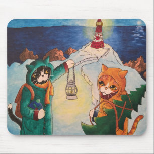 Leuchtturm in der Nacht Mousepad