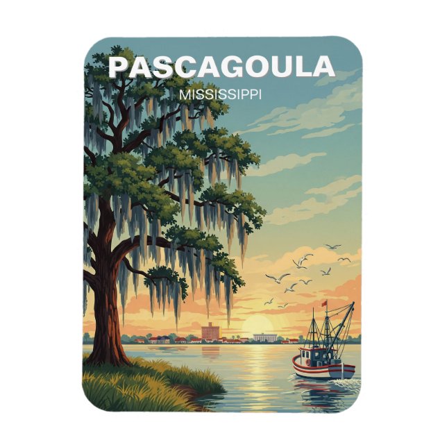 Leuchtturm in Pascagoula Mississippi Magnet (Vertikal)