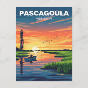 Leuchtturm in Pascagoula Mississippi Postkarte