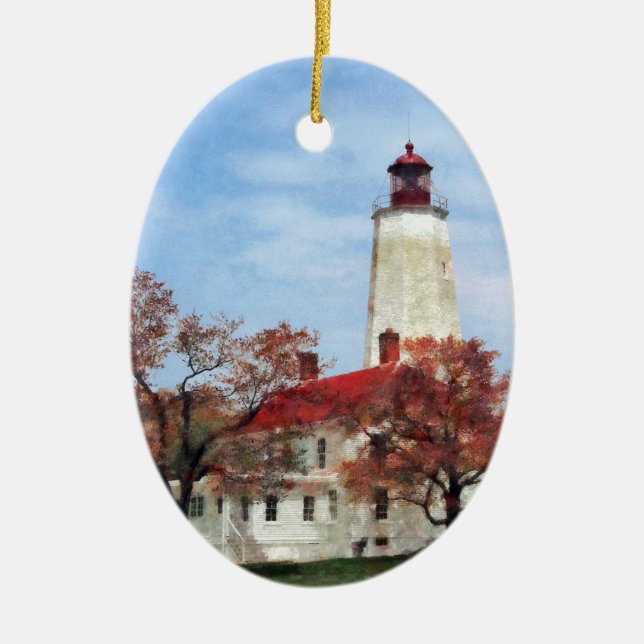 Leuchtturm in Sandy Hook Keramikornament (Vorne)