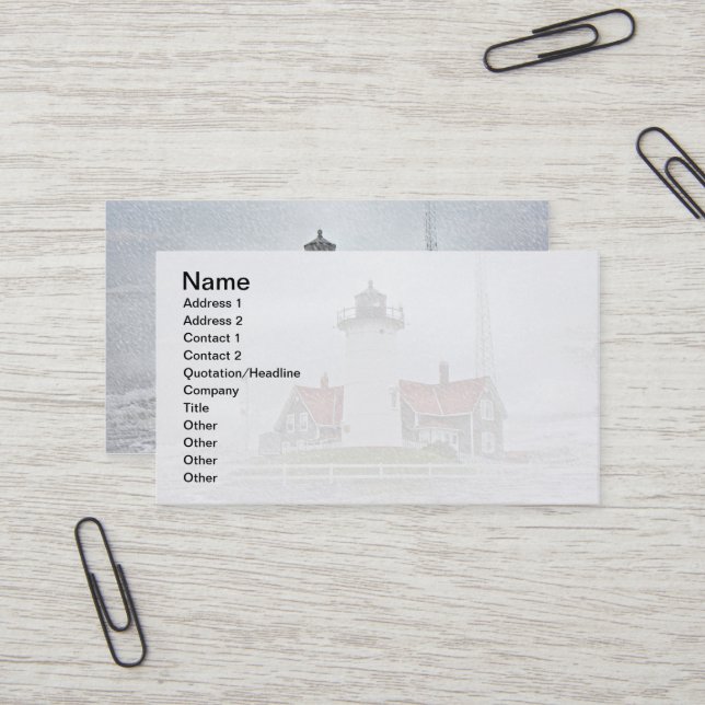 Leuchtturm in Schnee Visitenkarte (Vorderseite/Rückseite Beispiel)