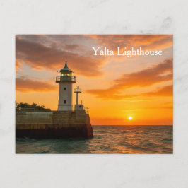 Leuchtturm Jalta bei Sonnenuntergang, Ukraine, Pos Postkarte