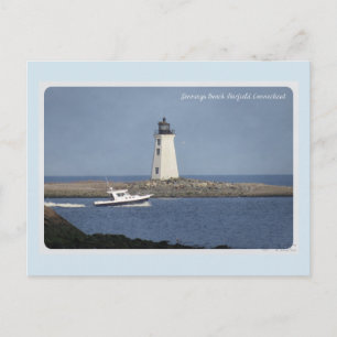 Leuchtturm Jennings Beach Fairfield Connecticut Postkarte