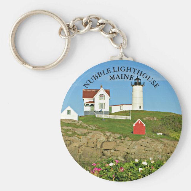 Leuchtturm, Kap Neddick Maine Schlüsselanhänger (Vorne)