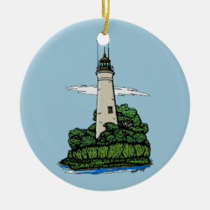 Leuchtturm Keramik Ornament