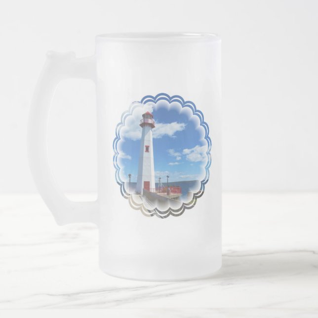Leuchtturm-Kunst-mattierte Bier-Tasse Mattglas Bierglas (Links)