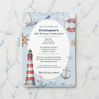 Leuchtturm-Küsten-Geburtstagsfeier Einladung
