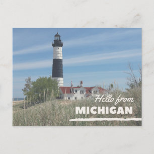 Leuchtturm Küstenlinie Michigan Postkarte
