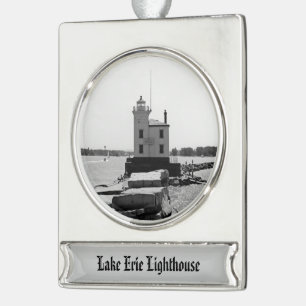 Leuchtturm Lake Erie Banner-Ornament Silber