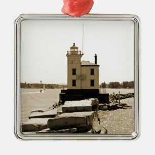 Leuchtturm Lake Erie Silbernes Ornament
