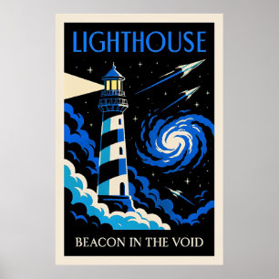 Leuchtturm: Leuchtfeuer in der Leere Poster