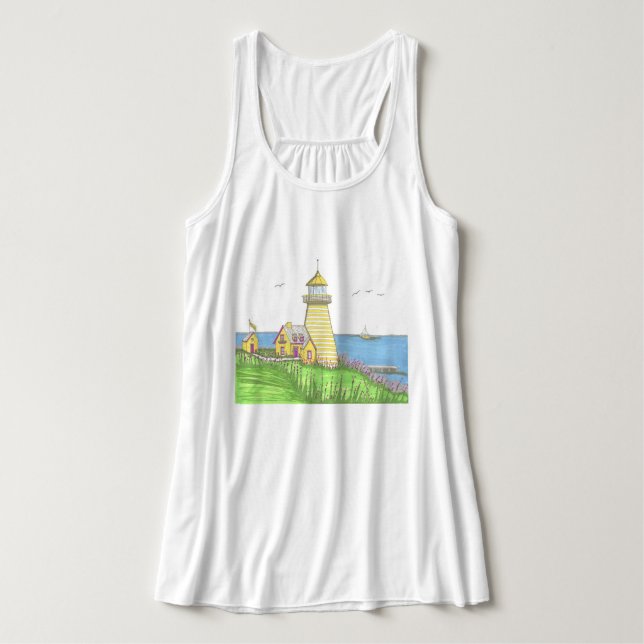 Leuchtturm-Leuchtturm-Tank oben Tank Top (Design Vorderseite)