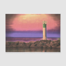 Leuchtturm Lila rosa Sonnenuntergang