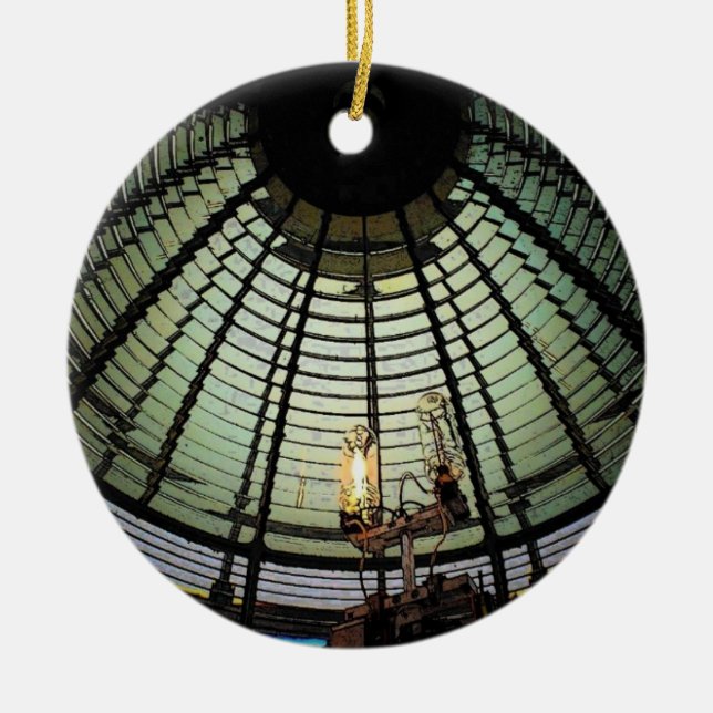 Leuchtturm-Linse-Verzierung Keramikornament (Vorne)