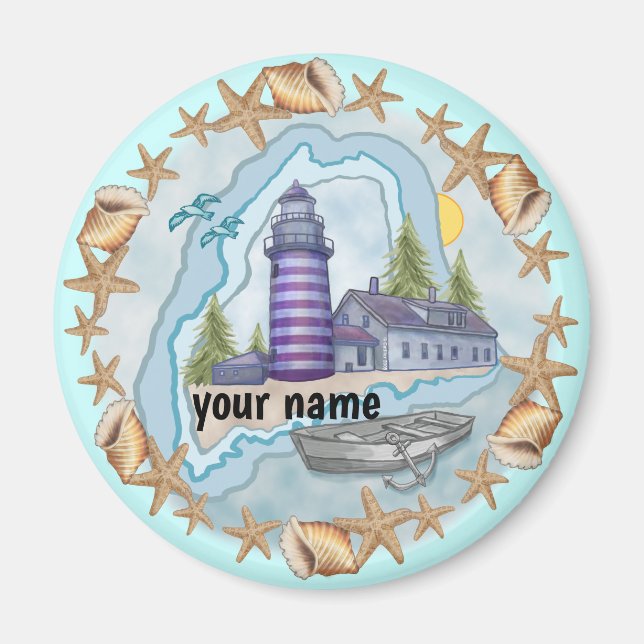 Leuchtturm Maine Shells Magnet  (Vorne)