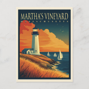 Leuchtturm Martha's Vineyard Postkarte