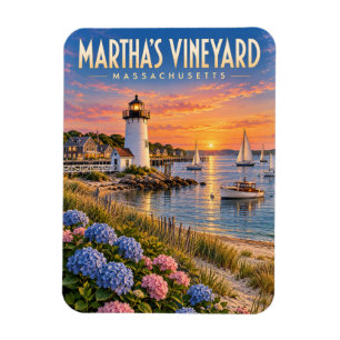 Leuchtturm Martha's Vineyard Sunset Massachusetts Magnet