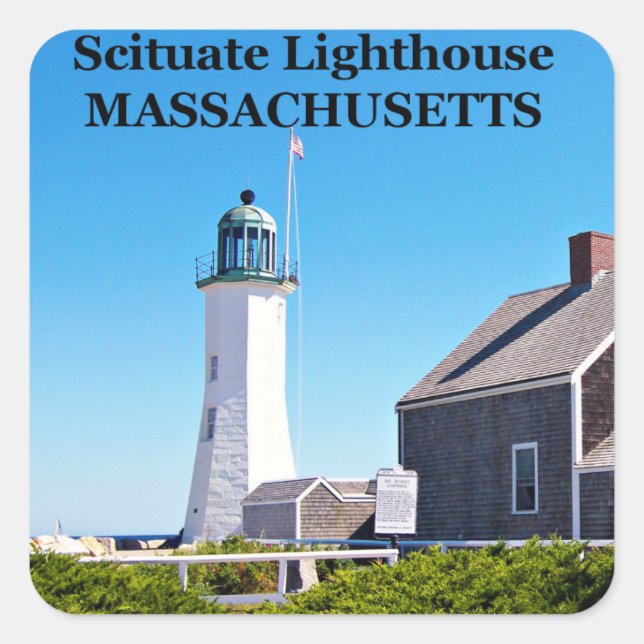 Leuchtturm, Massachusetts-Aufkleber Quadratischer Aufkleber (Vorderseite)