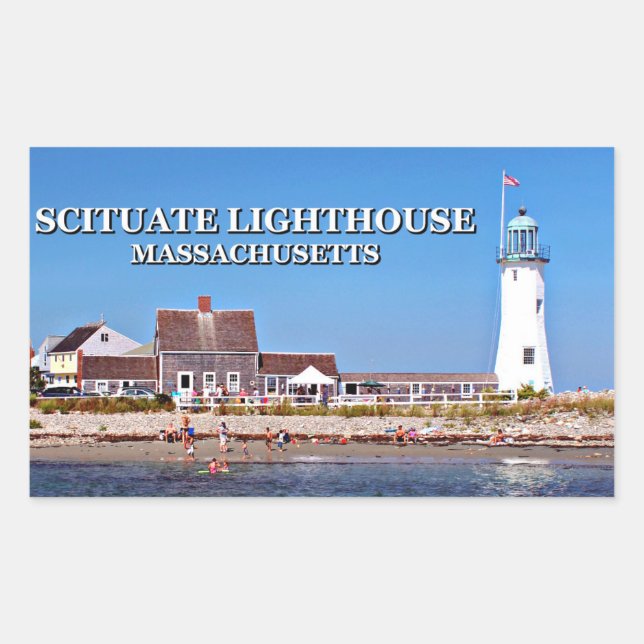Leuchtturm, Massachusetts Rechteckiger Aufkleber (Vorderseite)