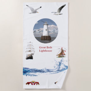 Leuchtturm mit großen Betten Strandtuch