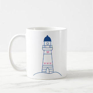 Leuchtturm mit Herzen Süßes handgezeichnetes Desig Kaffeetasse