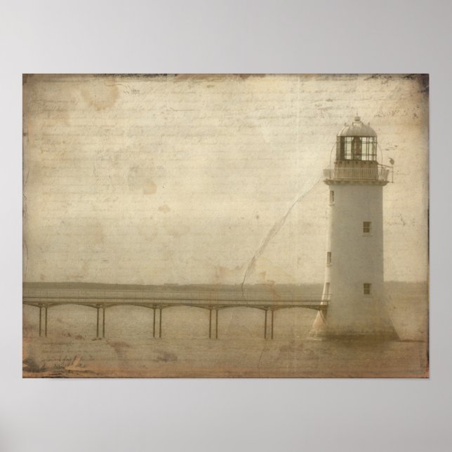 Leuchtturm mit Textur Poster (Vorne)