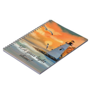 Leuchtturm Möwe Sonnenuntergang Personalisiert Notizblock