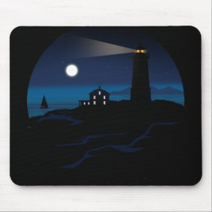 Leuchtturm - Nacht Mousepad