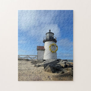 Leuchtturm Nantucket mit Frühjahrskreath