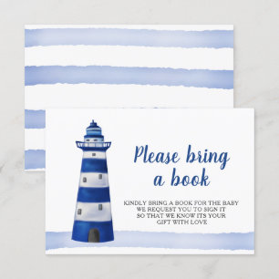 Leuchtturm   Nautical Baby Dusche bringt ein Buch Einladung