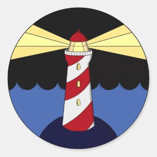 Leuchtturm Nautikaufkleber Runder Aufkleber