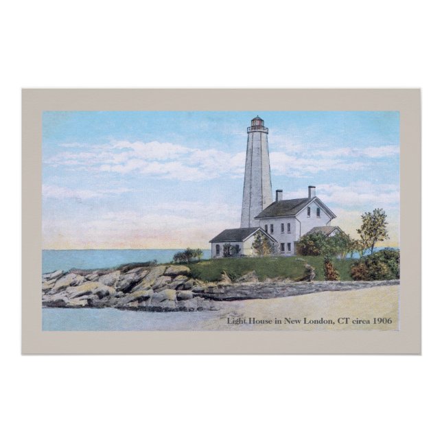 Leuchtturm New London CT  Poster (Vorderseite)
