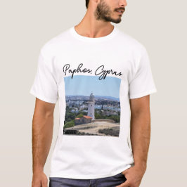 Leuchtturm Paphos und Unterschrift T-Shirt